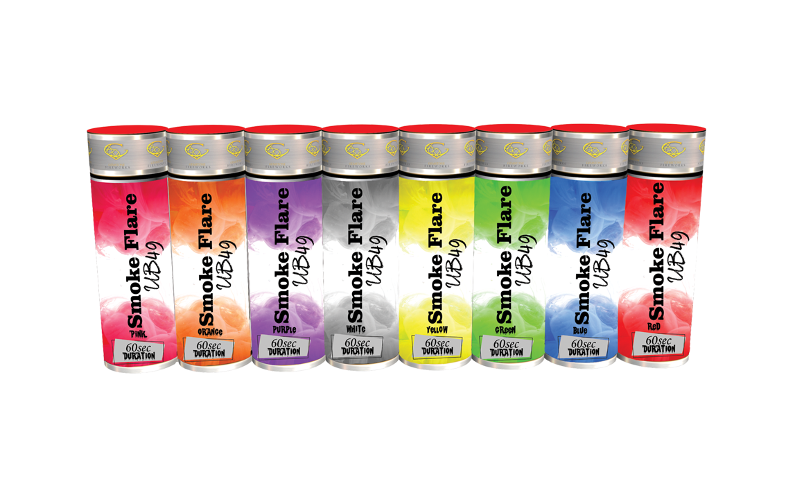 Assorted colours of smoke flares, suitable for many day time occasions