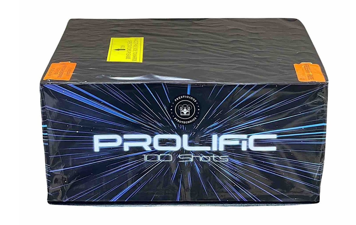 A powerful single ignition barrage firework from Prestigious Pyrotechnics.