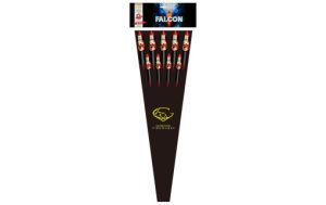 A pack of 9 assorted size rockets which soar into the night sky with bursts of coloured
