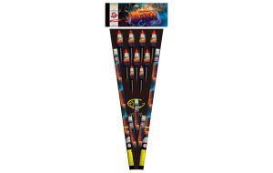 14 fireworks assortment rocket pack contains 9 amazing loud rockets, 3 candles and 2 eight shots cannons.
