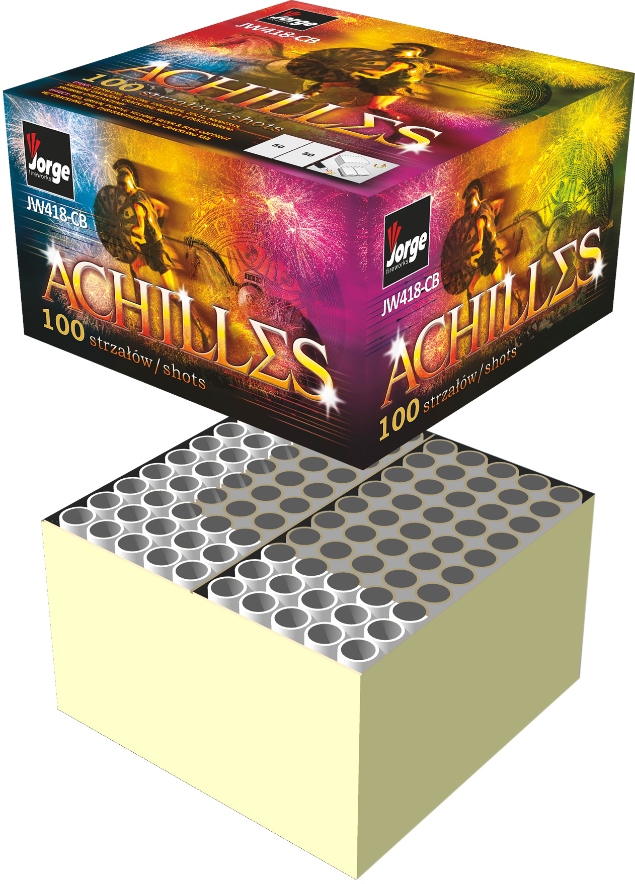 This is a 100 shots compound firework and this 38 Seconds are jam packed with different colours, heights and effects.